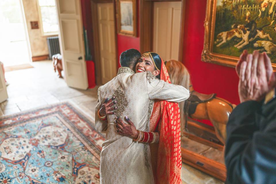 Hug after the ceremony