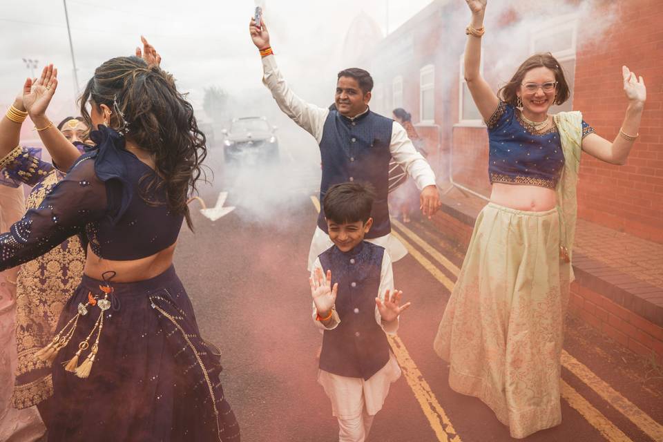 Groom arrival celebrations