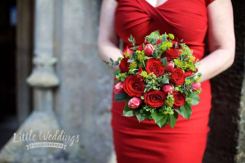 Red wedding dress