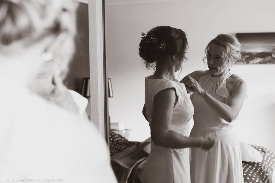 Bride getting ready