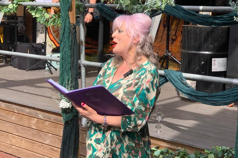 Reading a poem for the couple