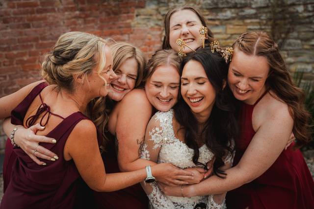 Bride and bridesmaids