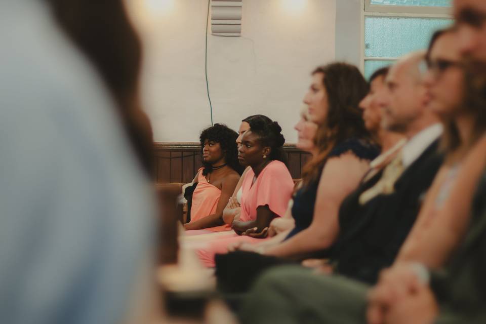 Guests watch ceremony