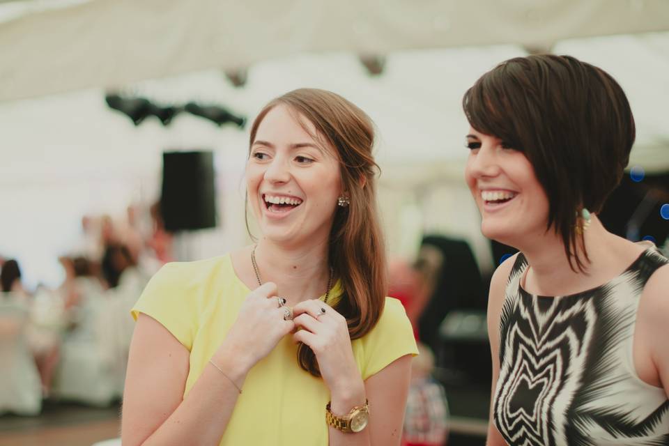 Guests laughing