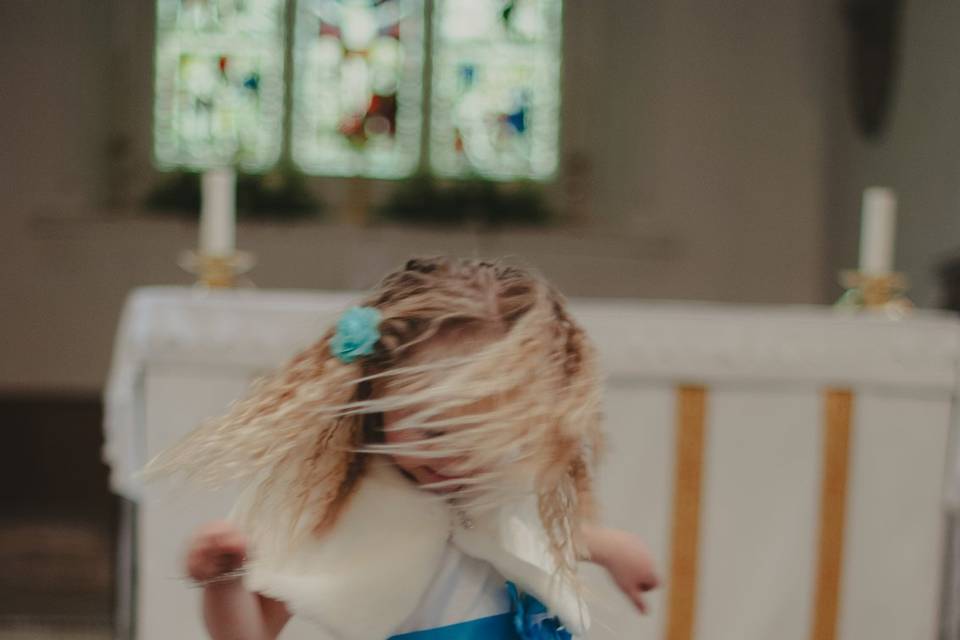 Flower girl spins