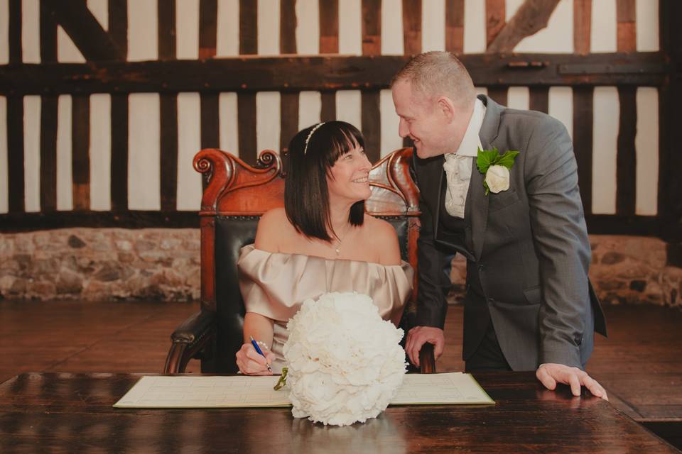 Signing the register