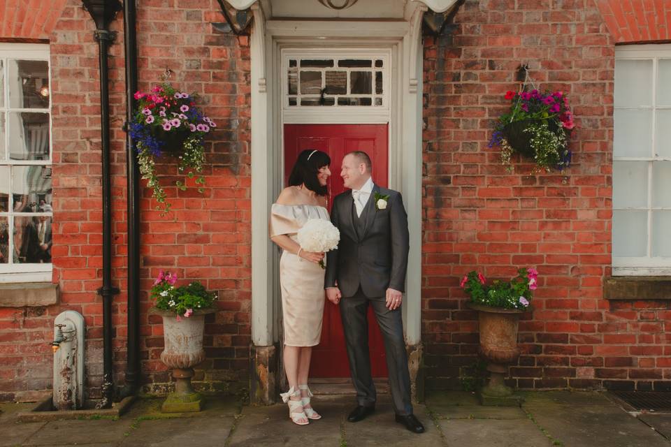 Bride & groom at The Guildhall
