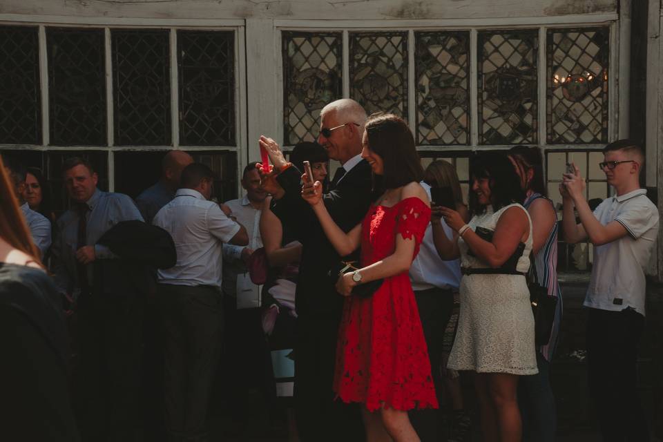 Guests take photos