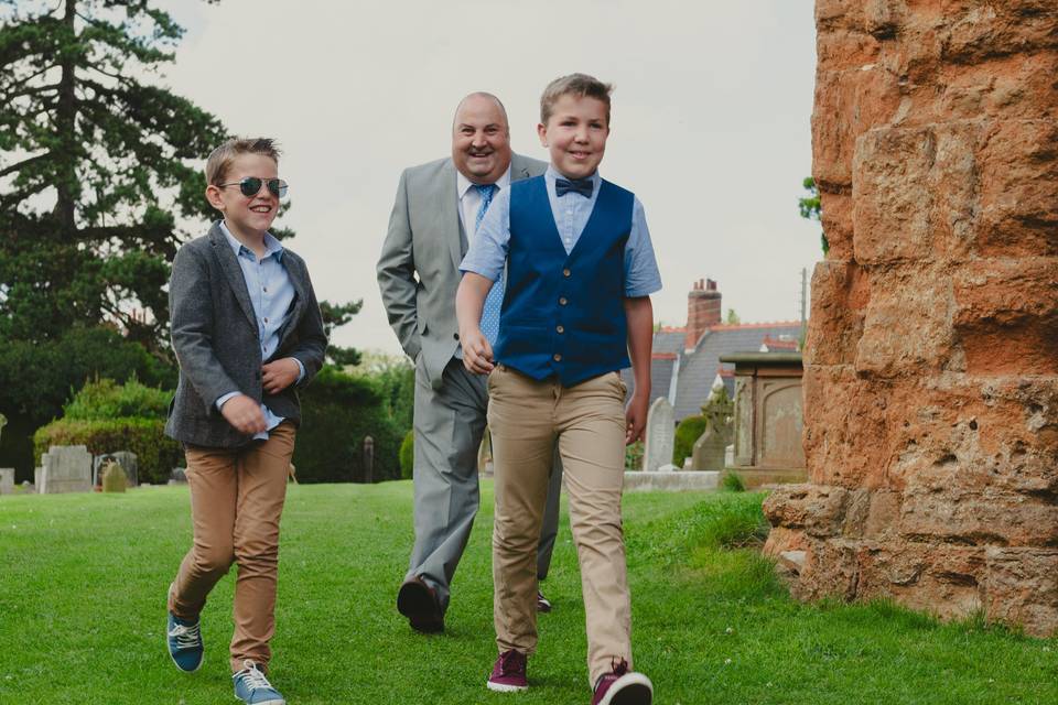 Guests walking to church