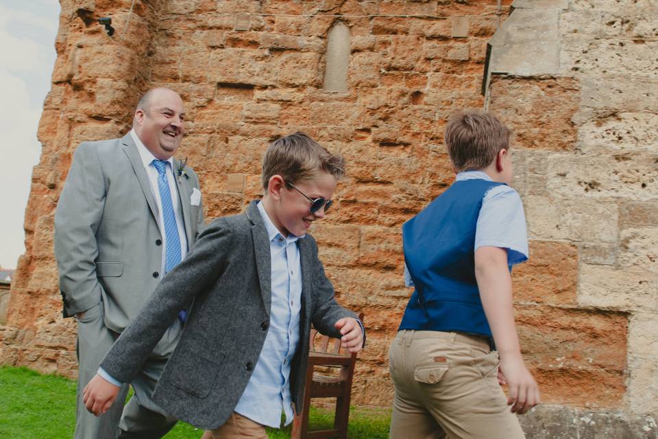 Boys heading to the church