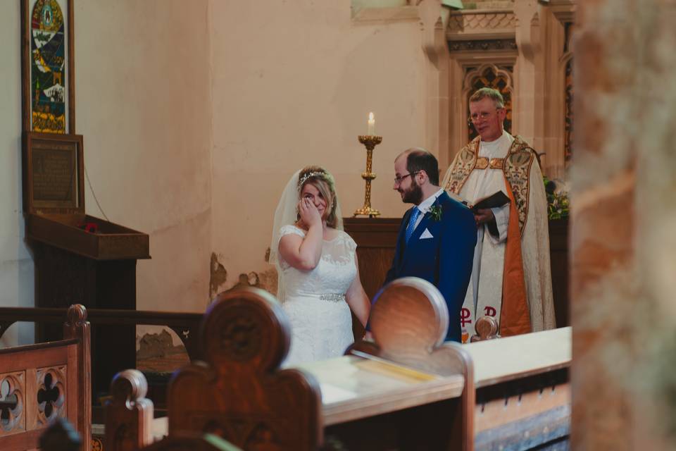 Happy tears during ceremony