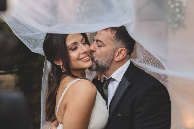 Close emotional veil portrait