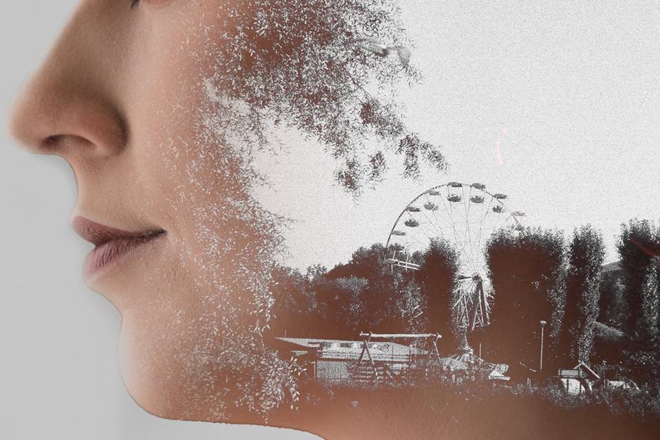 Art bridal double exposure