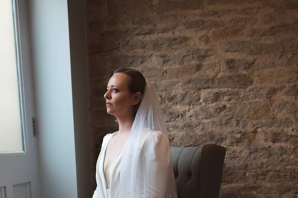 Moody bridal portrait
