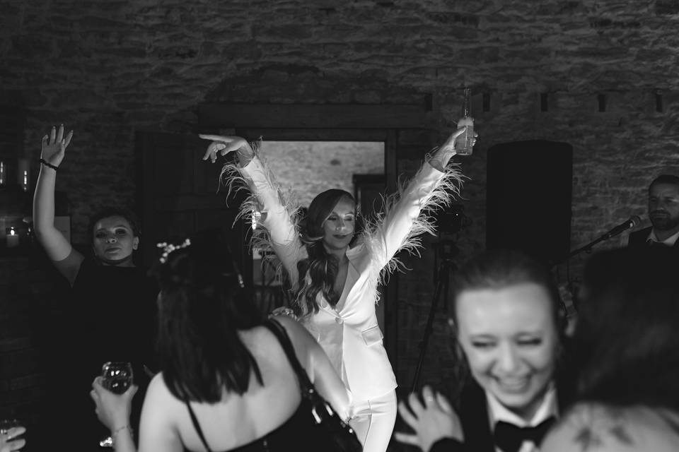 Bride dancing at wedding party