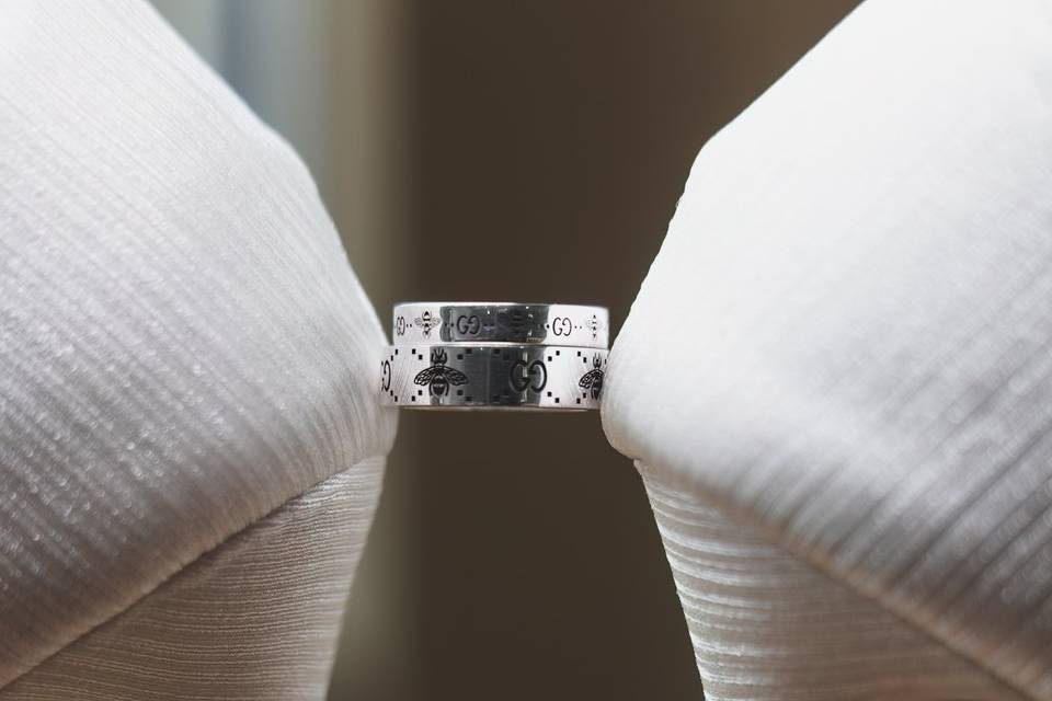 Wedding Rings on Bridal Shoes