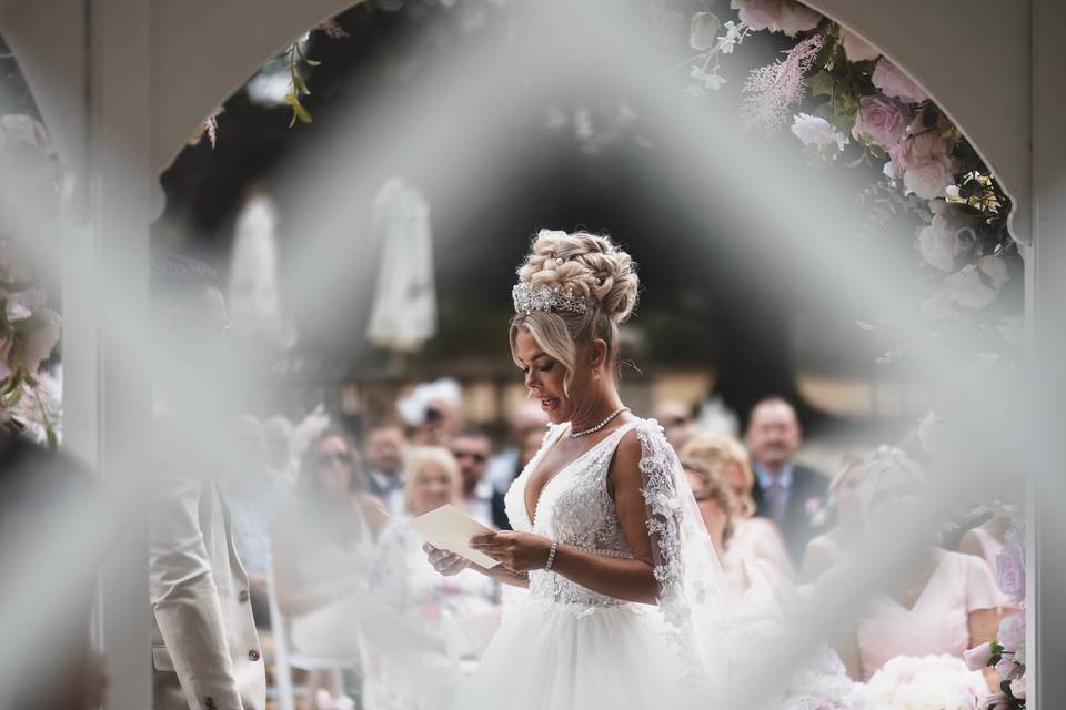 Bride Reading Wedding Vows