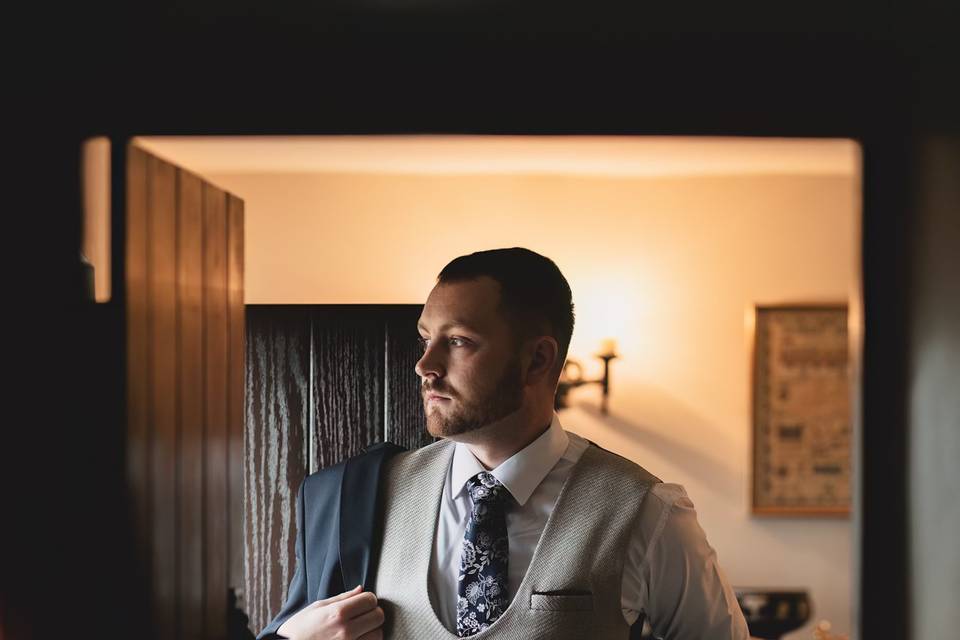 Groom Getting Ready