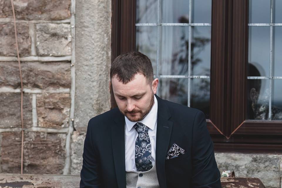 Groom Checking His Watch