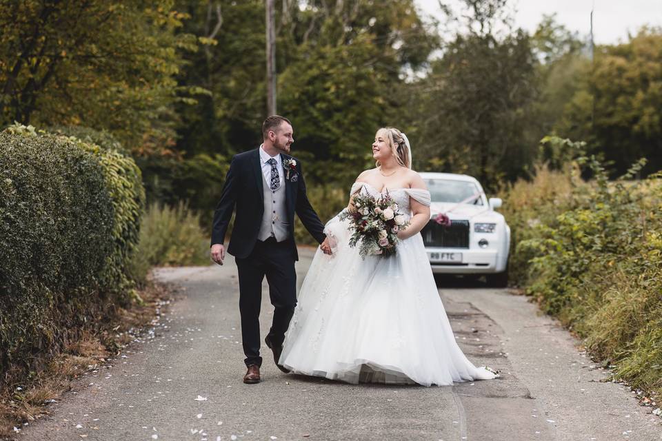 Couple Walking After Ceremony