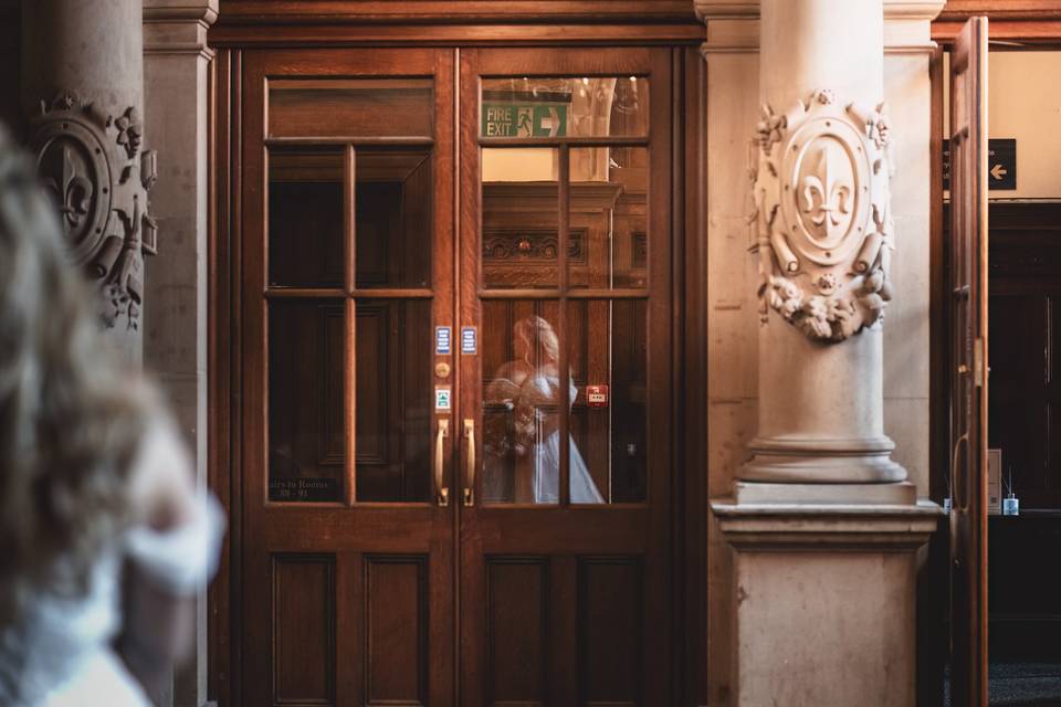 Bride Reflection at Venue