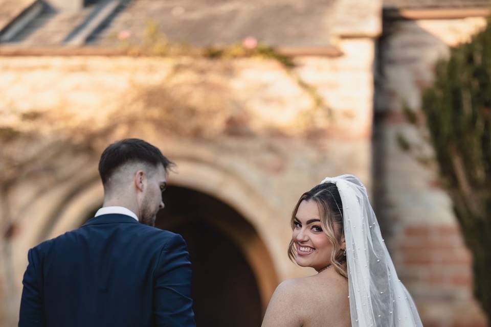 Bride and Groom Walking