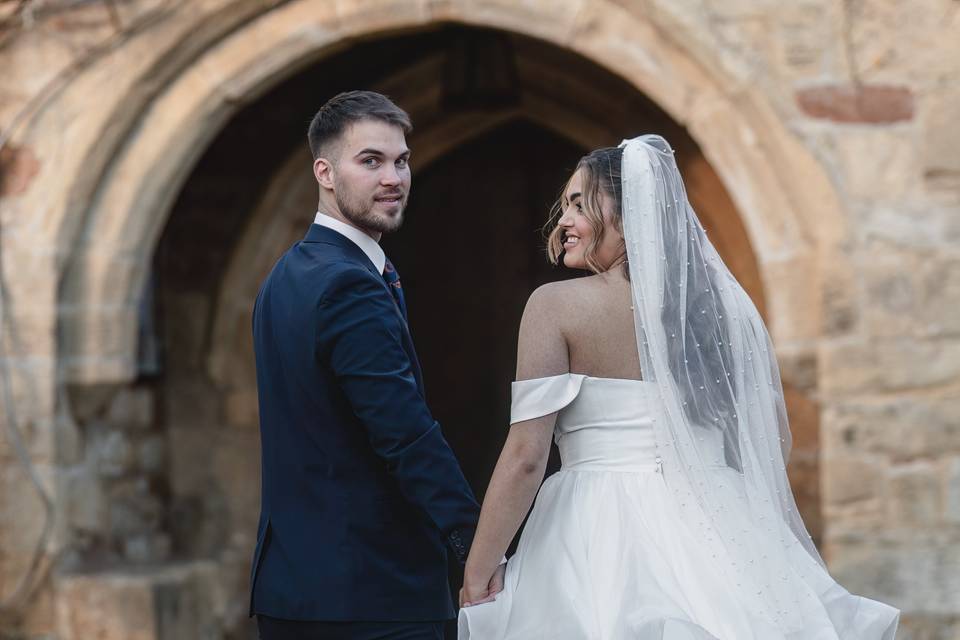 Couple portrait at the Church