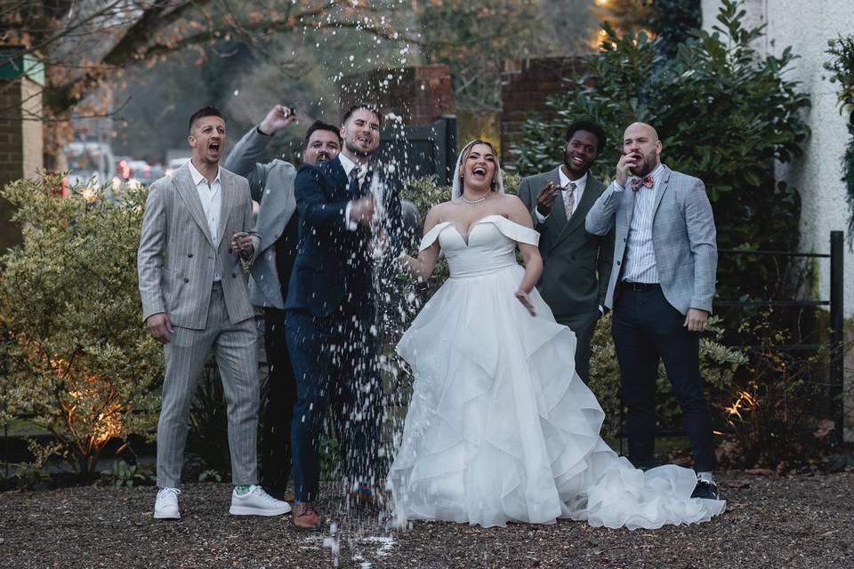 Groom Champagne Celebration