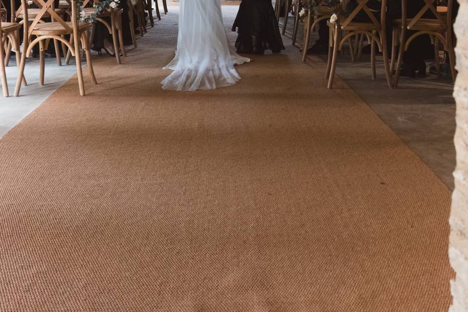 Wedding aisle with fairy light