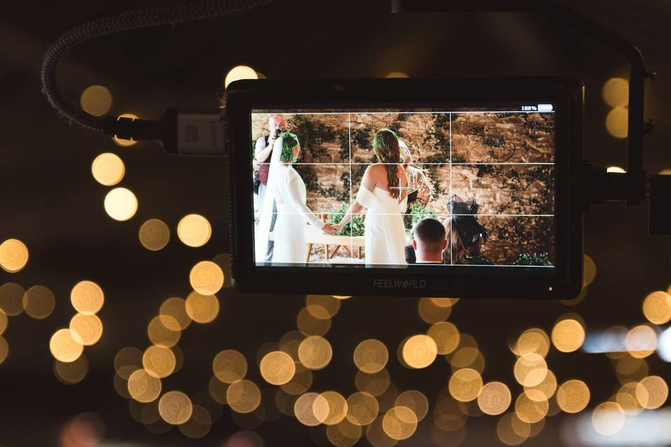 Wedding through camera monitor
