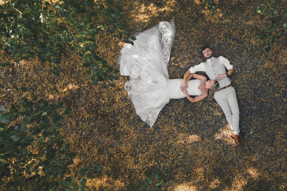 Couple drone photography