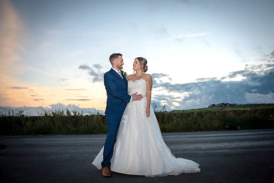 Sunset wedding portraits