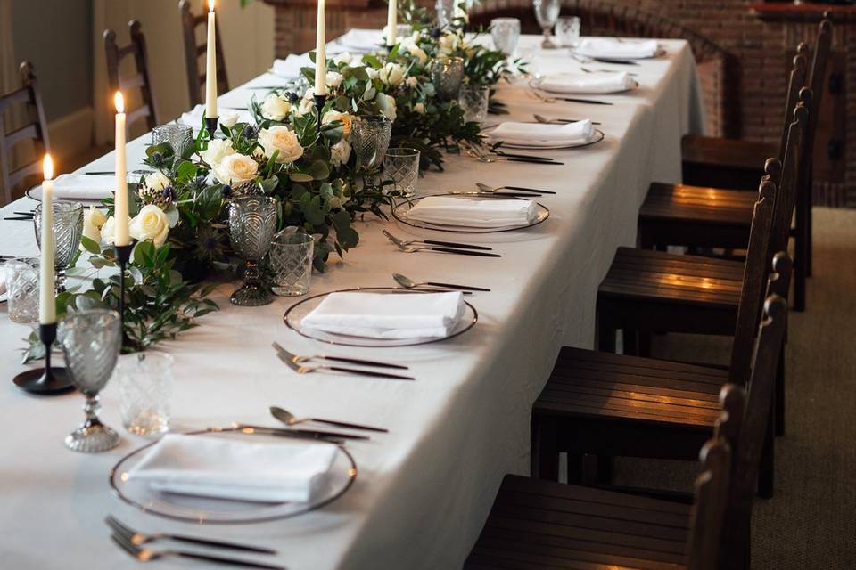Intimate wedding breakfast