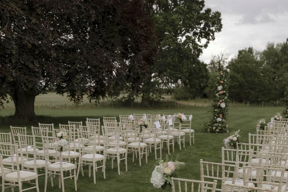 Outdoor ceremony set up