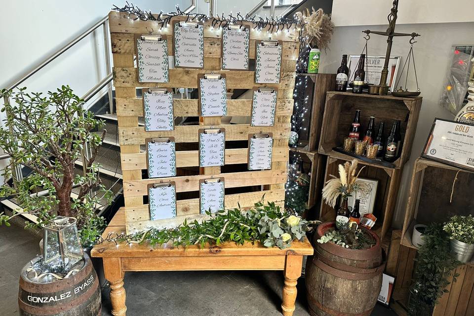 Rustic table plan