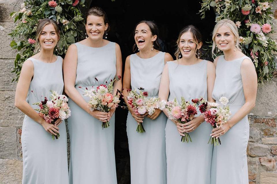 Wild bridesmaid bouquets