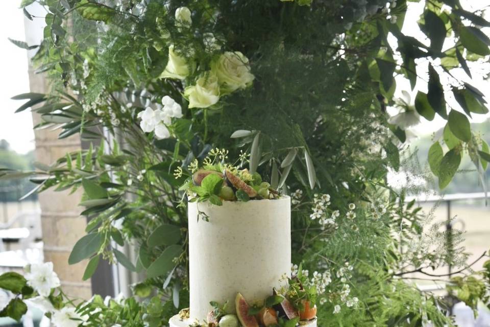 Tall 3 tier wedding cake
