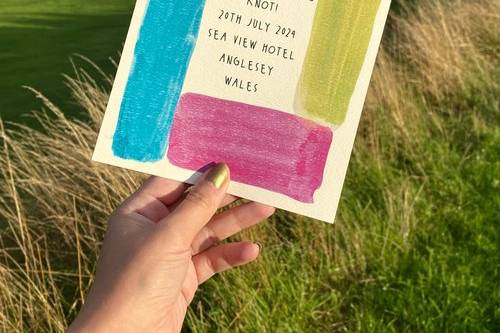 Anglesey wedding invitation
