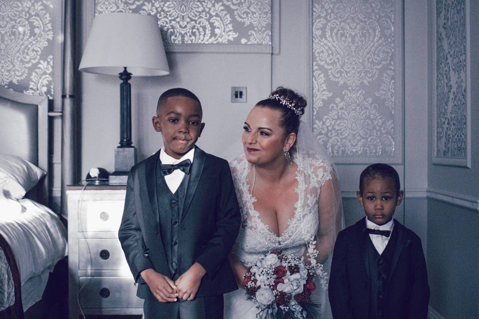 Bride with her future family