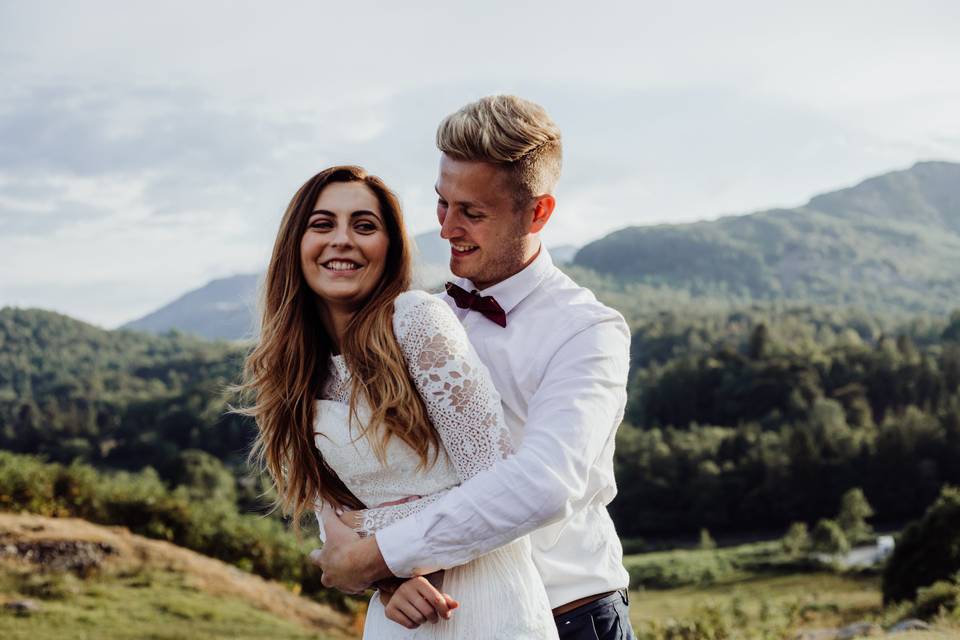 Bride & groom in deeside