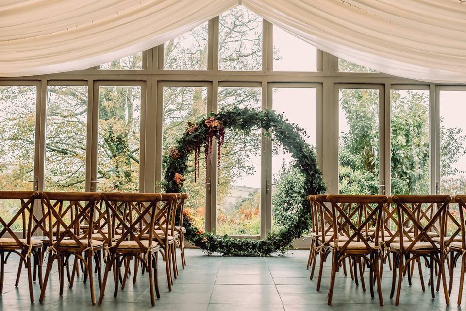 Garden venue ceremony