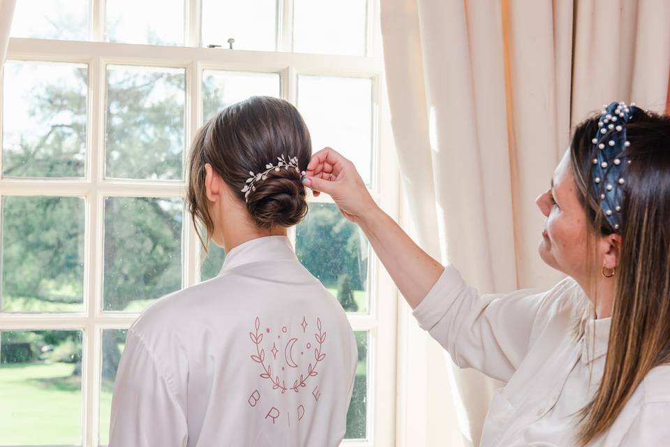 Sleek bridal bun