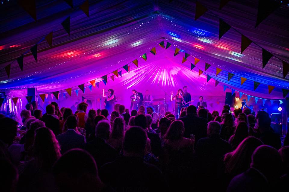 Marquee wedding evening party