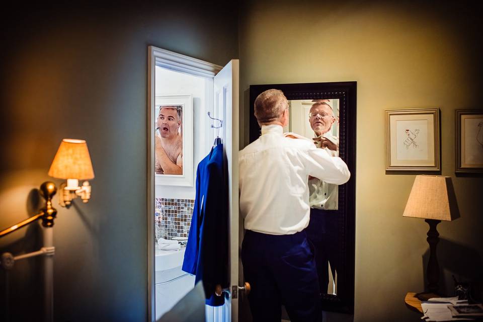 Groomsmen prepare