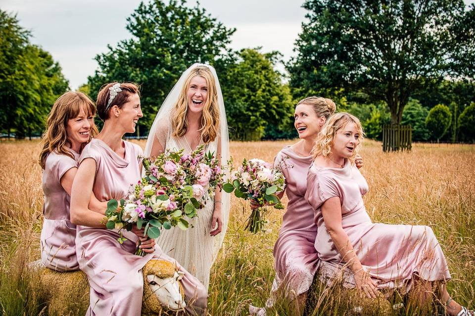 Countryside bridal party