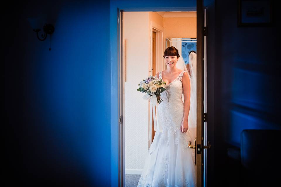 Bride ready to go on morning