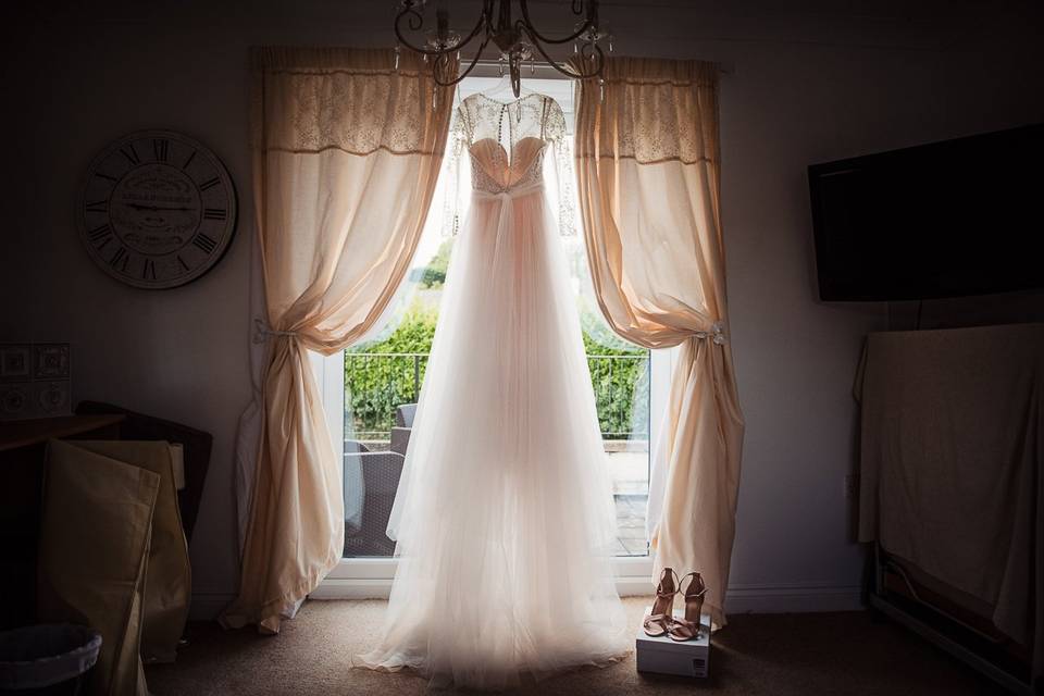 Wedding dress and shoes