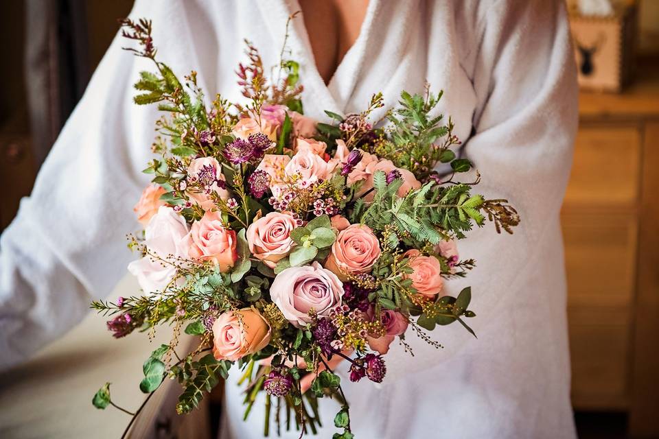 Pastel wedding bouquet