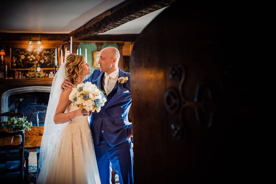 Happy bride in the wind