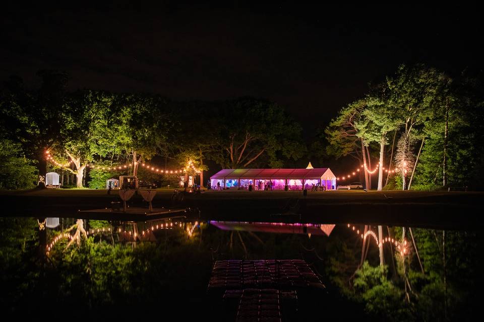 Sopley Lake wedding by night